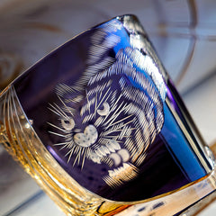 Edo Kiriko Handcrafted Murasaki Tora Whisky Glass