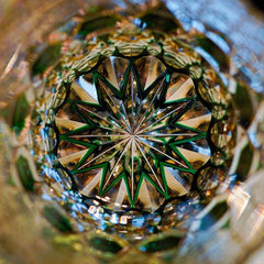 ClayWhispers Handcrafted Emerald Fluorite Whisky Glass With Wooden Box