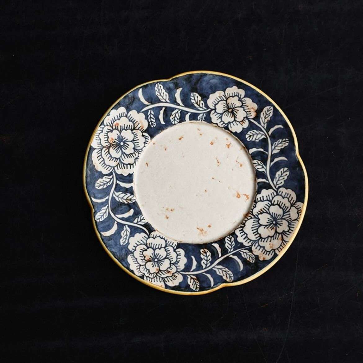 Hand-painted Retro Chinese Blue & White Coffee Cup - Artisan Crafted