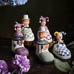 Whimsical Clown Ceramic Decor - Handcrafted Tabletop Sculpture, Unique Home Gift & Funny Desk Art"