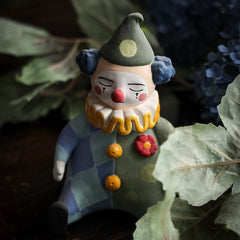 Whimsical Clown Ceramic Decor - Handcrafted Tabletop Sculpture, Unique Home Gift & Funny Desk Art"