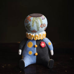 Whimsical Clown Ceramic Decor - Handcrafted Tabletop Sculpture, Unique Home Gift & Funny Desk Art"
