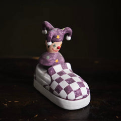 Whimsical Clown Ceramic Decor - Handcrafted Tabletop Sculpture, Unique Home Gift & Funny Desk Art"