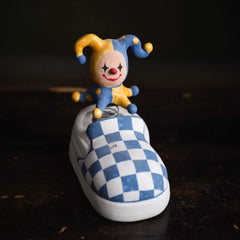 Whimsical Clown Ceramic Decor - Handcrafted Tabletop Sculpture, Unique Home Gift & Funny Desk Art"