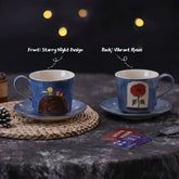 Hand-Painted Little Prince Coffee Set - Ceramic Mug & Saucer, Unique Couple's Gift for Birthday/Wedding