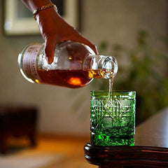 ClayWhispers Handcrafted Octagonal Chrysanthemum Whisky Glass With Wooden Box