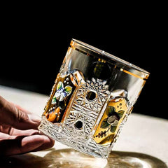 ClayWhispers Bohemia Enchanted Blossom Whisky Glasses Gift Set Of Two