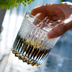 ClayWhispers Handcrafted Stellar Nexus Whisky Glass With Wooden Box