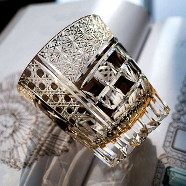 ClayWhispers Handcrafted Midnight Motif Whisky Glass With Wooden Box