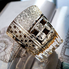 ClayWhispers Handcrafted Midnight Motif Whisky Glass With Wooden Box