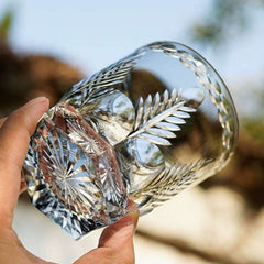 ClayWhispers Handcrafted Avaire Plum Artistry Whisky Glass With Wooden Box