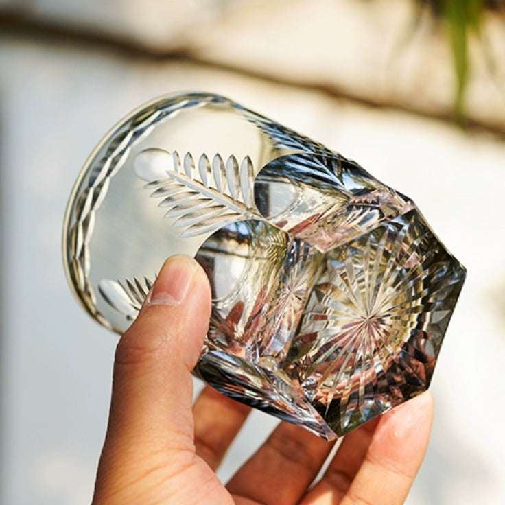 ClayWhispers Handcrafted Avaire Plum Artistry Whisky Glass With Wooden Box