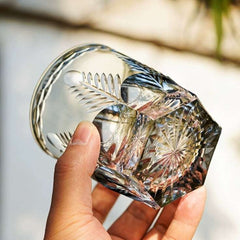 ClayWhispers Handcrafted Avaire Plum Artistry Whisky Glass With Wooden Box