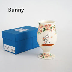 Japanese Tamikazu Hayashi Hand-painted Animal Theme Ceramic Tall Cup Gift Sets