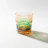 Edo Kiriko Handcrafted Mount Fuji Whiskey Glass – Green Edition