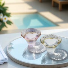 Toyo Sasaki Handcrafted Kinka & Sakura Fuji Glass Set