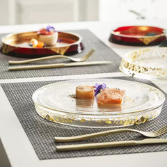 Toyo-Sasaki Handcrafted Gold Leaf Glass Plate Collection