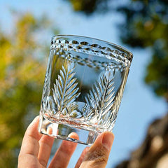 ClayWhispers Handcrafted Avaire Plum Artistry Whisky Glass With Wooden Box