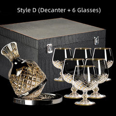 Cristal D'Arques Golden Vine Crystal Wine Glasses With Decanter Sets