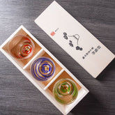 Toyo-Sasaki Handcrafted Shochikubai Sake Glass Set of Three