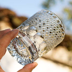 ClayWhispers Handcrafted Royal Chrysanthemum Whisky Glass With Wooden Box