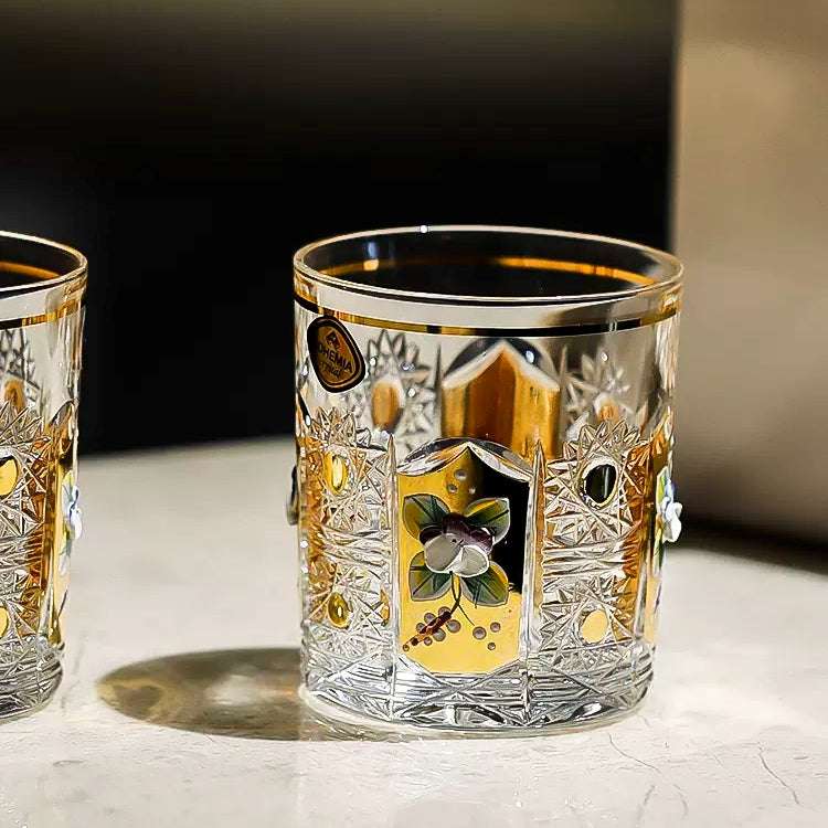 ClayWhispers Bohemia Enchanted Blossom Whisky Glasses Gift Set Of Two
