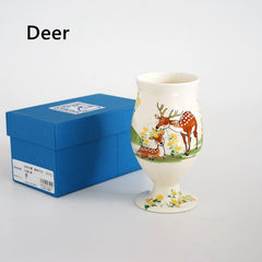 Japanese Tamikazu Hayashi Hand-painted Animal Theme Ceramic Tall Cup Gift Sets
