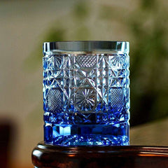 ClayWhispers Handcrafted Octagonal Chrysanthemum Whisky Glass With Wooden Box