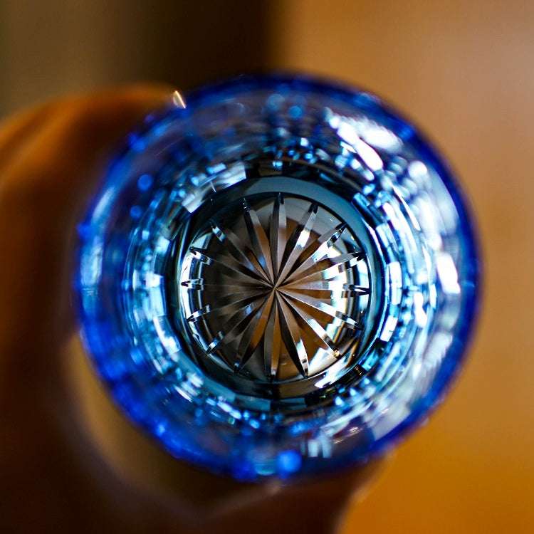 ClayWhispers Handcrafted Octagonal Chrysanthemum Whisky Glass With Wooden Box