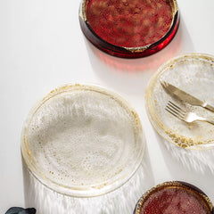 Toyo-Sasaki Handcrafted Gold Leaf Glass Plate Collection