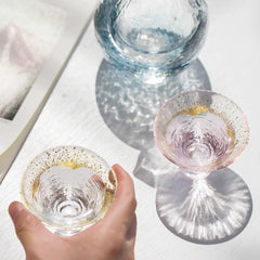 Toyo Sasaki Handcrafted Kinka & Sakura Fuji Glass Set