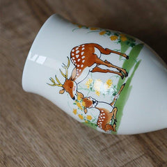 Japanese Tamikazu Hayashi Hand-painted Animal Theme Ceramic Tall Cup Gift Sets