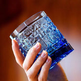 ClayWhispers Handcrafted Octagonal Chrysanthemum Whisky Glass With Wooden Box