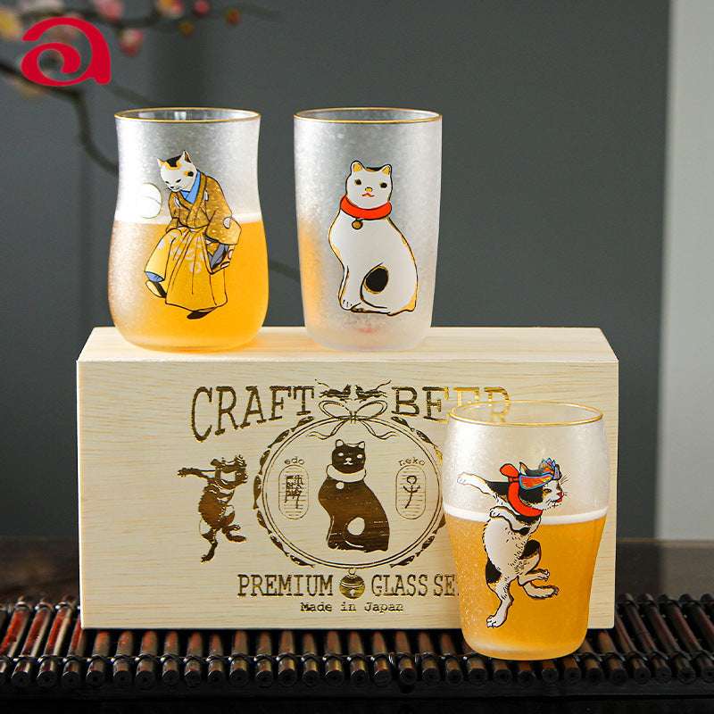 ClayWhispers Frosted Glass Beer Mug Gift Set