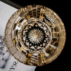 ClayWhispers Handcrafted Midnight Motif Whisky Glass With Wooden Box