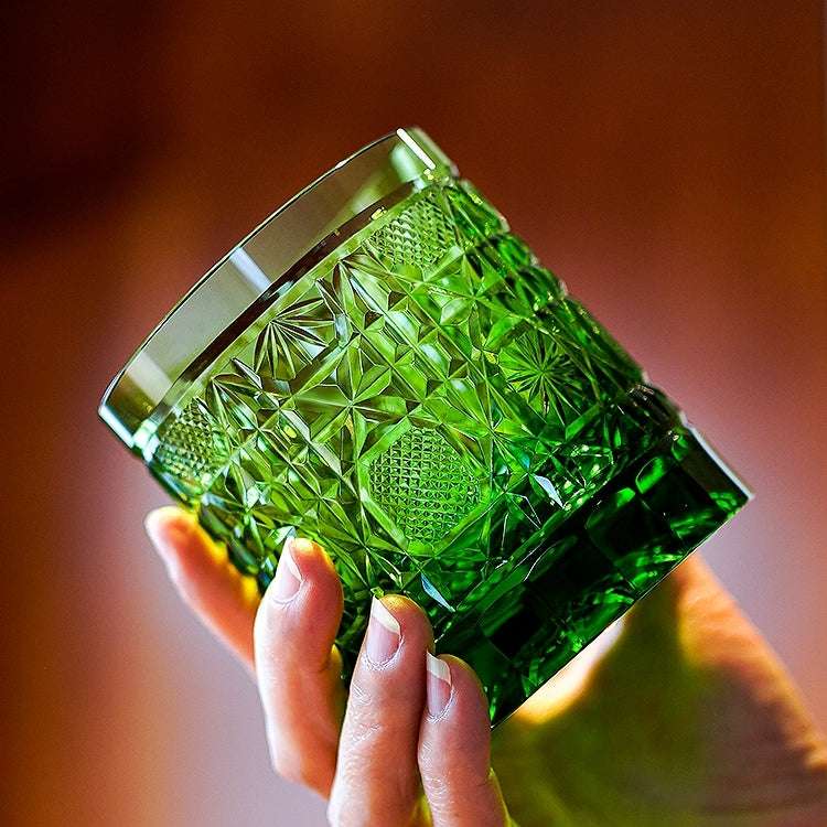 ClayWhispers Handcrafted Octagonal Chrysanthemum Whisky Glass With Wooden Box