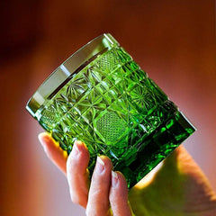 ClayWhispers Handcrafted Octagonal Chrysanthemum Whisky Glass With Wooden Box