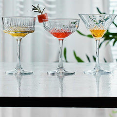 Patterned Martini Cocktail Glasses