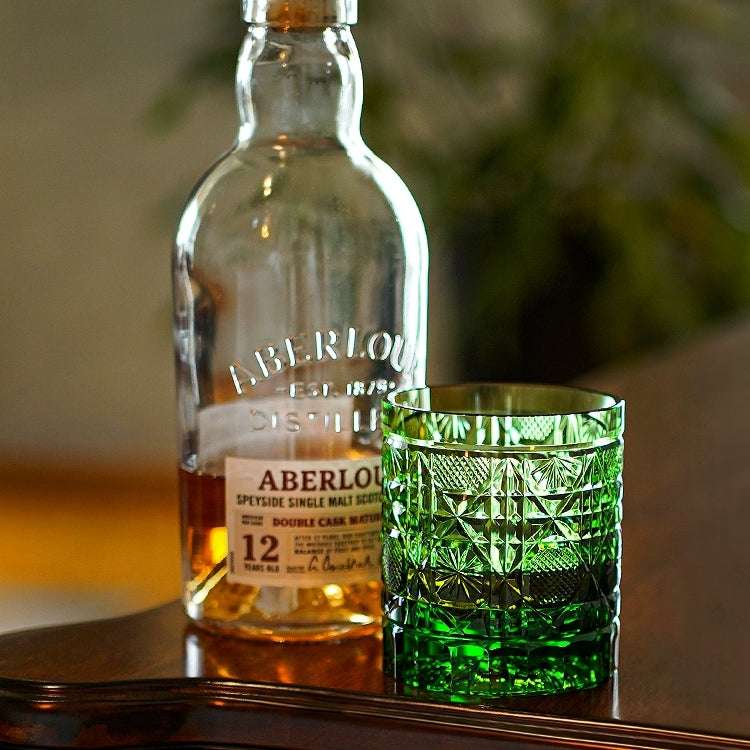 ClayWhispers Handcrafted Octagonal Chrysanthemum Whisky Glass With Wooden Box