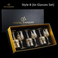 Cristal D'Arques Golden Vine Crystal Wine Glasses With Decanter Sets