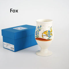 Japanese Tamikazu Hayashi Hand-painted Animal Theme Ceramic Tall Cup Gift Sets