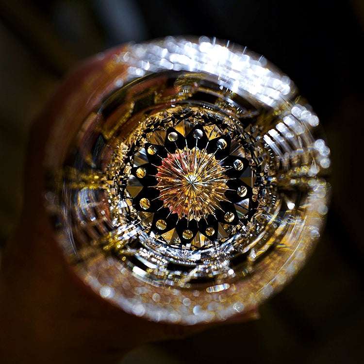 ClayWhispers Handcrafted Midnight Motif Whisky Glass With Wooden Box