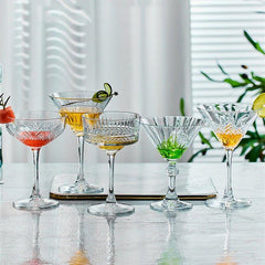 Patterned Martini Cocktail Glasses
