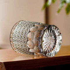 ClayWhispers Handcrafted Royal Chrysanthemum Whisky Glass With Wooden Box