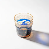Edo Kiriko Handcrafted Mount Fuji Whiskey Glass – Blue Edition