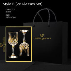 Cristal D'Arques Golden Vine Crystal Wine Glasses With Decanter Sets