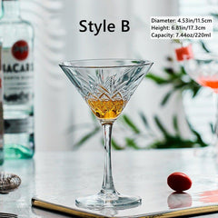 Patterned Martini Cocktail Glasses