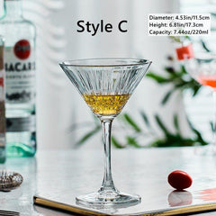 Patterned Martini Cocktail Glasses