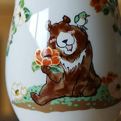 Japanese Tamikazu Hayashi Hand-painted Animal Theme Ceramic Tall Cup Gift Sets