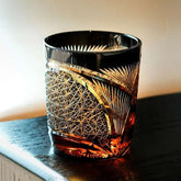 ClayWhispers Handcrafted Crane Feather Whisky Glass With Wooden Box